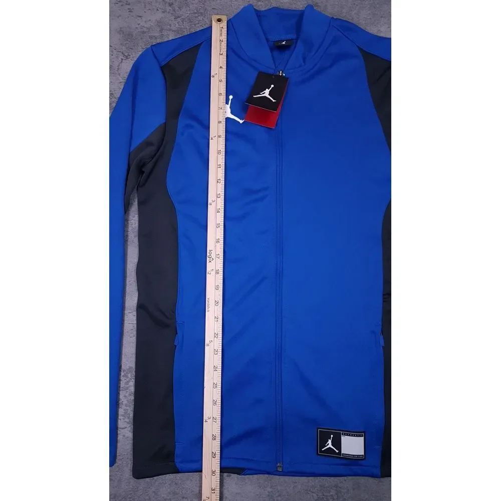 NIKE Air Jordan Flight Knit‎ Full Zip Warmup Jacket Mens SMALL TALL Blue